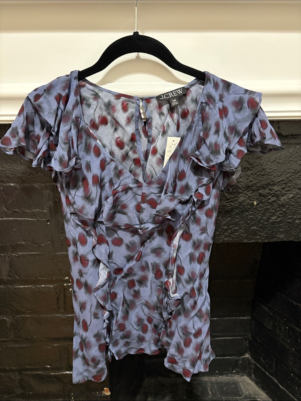 NWT J.Crew Floral Ruffle Blouse
